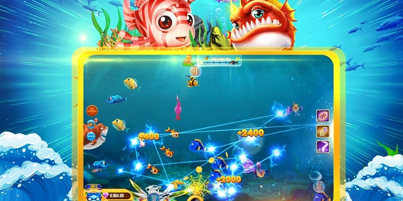 Người chơi tập trung bắn cá nhỏ để làm quen nhịp game